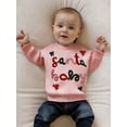 thumbnail image 5 of Gzhioc Toddler Baby Girl Christmas Sweaters 0 6 12 18 24 Months 2T 3T Long Sleeve Round Neck Letter Bow Embroidery Tops Sweatshirts, 5 of 9