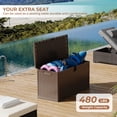 thumbnail image 4 of Kicctian 73 Gallon Outdoor Storage Box, Lockable Deck Organizer for Patio Cushions, Tools and Pool Gear,Brown, 4 of 6