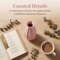 thumbnail image 4 of Unique Bargains Small Ceramic Matte Ribbed Flower Vase Pink 2.4"L x 2.4"W x 5.1"H, 4 of 7