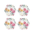 thumbnail image 2 of Kll Hexagon Drink Coasters Set Of 4,Pu Leather Absorbent Coasters Set Decorative Coffee Cup Coasters Housewarming Gift For Home Decor-Colorful Flowers, 2 of 9