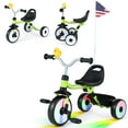 thumbnail image 1 of Babyjoy 3-in-1 Kids Tricycle with Lighted Wheels Folding Toddler Trike with Adjustable Seat Green, 1 of 10