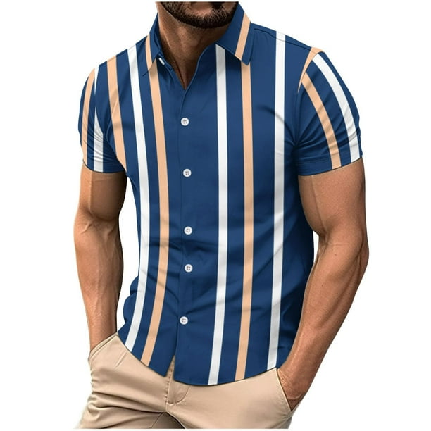 Camisa Hawaiana para Hombres de Manga Corta con Divertido Estampado Tropical, Camisa de Playa Casual para Uso Al Aire Libre Y Diario