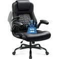 thumbnail image 1 of Homall Big and Tall Office Chair 500lbs, Heavy Duty High Back Executive Office Desk Chair, Ergonomic PU Leather Home Computer Chair with Flip-Up Armrests, 1 of 7
