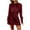 Wine, variant on gakvbuo Plus Size Dresses For Curvy Women Wedding Guest Fall Dresses For Women 2023 Women's Long Sleeve Crew Neck Elastic Tie Waist Dress