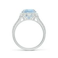 thumbnail image 2 of ANGARA Natural Round 2.3 ct Aquamarine Rope Pattern Split Shank Cocktail Ring in 14K White Gold for Women (Size-9mm) | March Birthstone, Anniversary, Jewelry Gift for Women | Natural Aquamarine Ring, 2 of 9
