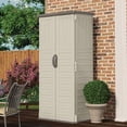 thumbnail image 3 of Outdoor Heavy Duty 22 Cubic Ft Vertical Garden Storage Shed in Taupe Grey, 3 of 3