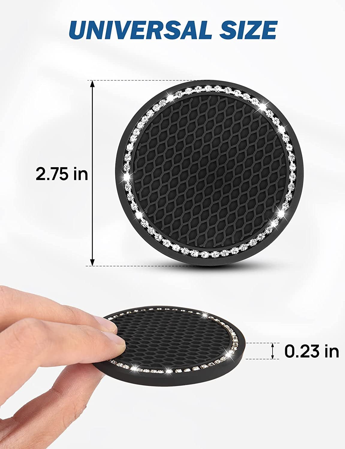 Car Coasters for Cup Holders, 2 Pack Universal Anti-Slip Car