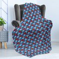thumbnail image 4 of Ladybug Soft Flannel Fleece Throw Blanket, Strawberries Flowers Summer Season Vibes Vibrant Joyful Growth Fruit Design, Cozy Plush for Indoor and Outdoor Use, 50" x 60", Blue Ruby Green, by Ambesonne, 4 of 5