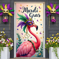 thumbnail image 5 of Flamingo Design Mardi Gras Banner Feather Mask Carnival Display Purple Green Gold Beaded Decoration Flamingo Backdrop for Mardi Gras Party Carnival Celebration Indoor Decoration, 5 of 9