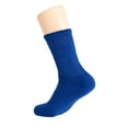 thumbnail image 6 of Solid Cotton Cushion Crew Socks for Women and Men Parliament Blue 3 Pairs Size 9-11, 6 of 9