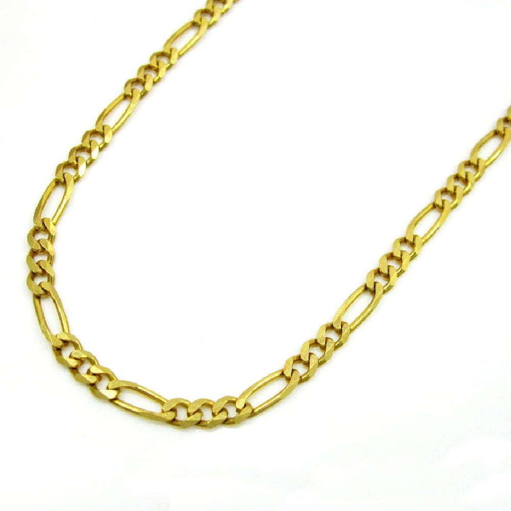 3mm 14K White Gold Flat Figaro Chain Bracelet 7/" or 8/"