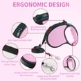 thumbnail image 5 of Retractable Dog Leash,[Strong Nylon Tape][One-Handed One Button Lock] for Small Medium Dogs and Cats,16ft Pet Walking Leash with 360°Tangle-Free Design,Anti-Slip Handle,Gift Package (Pink), 5 of 6
