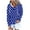 Blue-Dots, variant on Womens Casual Hoodies Fashion Printed Front Pocket Drawstring Sweatshirt with Buttons Long Sleeve Pullover Tops (L, Blue-Dots)