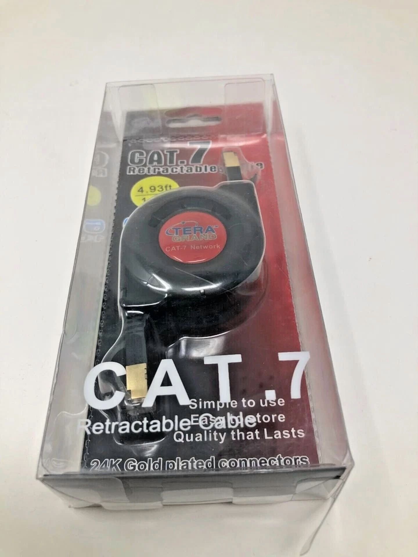 BUTTERFLY- Retractable Cat 7 Flat Ethernet Network Cable 4.9 Ft (1.5 M)