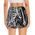 thumbnail image 2 of Lsque Gothic Skull Floral Art Printed Women's Running Shorts with Liner Pockets,Elastic Quick Dry Workout Athletic Gym Yoga Shorts,Womens High Waist Shorts-Large, 2 of 9