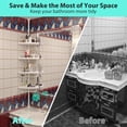 thumbnail image 7 of Shower Caddy Tension Pole with 4 ABS Baskets,Shower Storage Shelf with 56 to 125 Inch Adjustable Stainless Pole for Bathroom White, 7 of 7