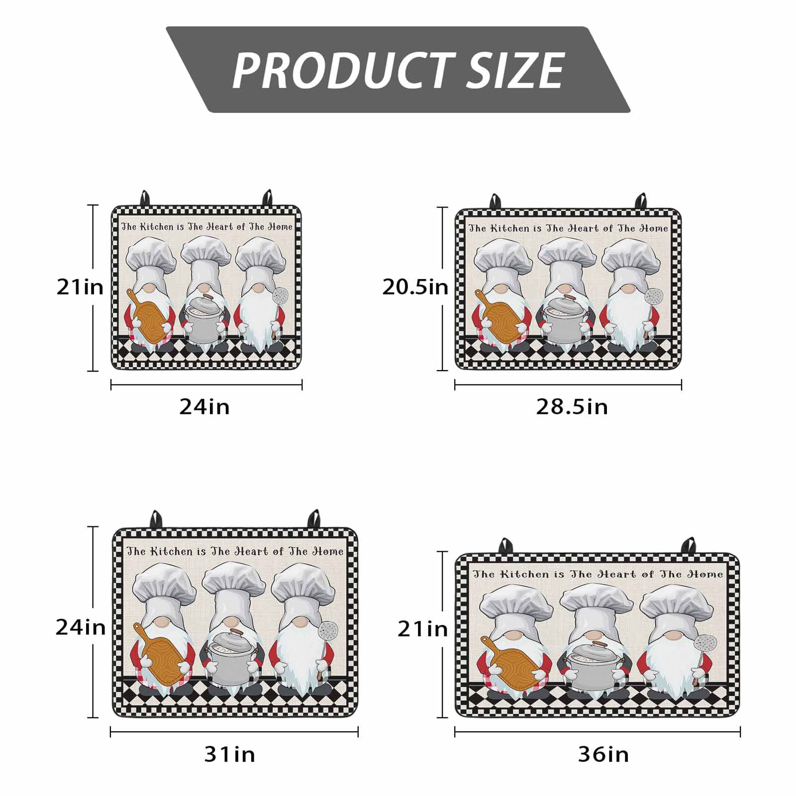 Beige Chef Gourmet Stove Top Cover for Electric Stove, Heat-proof & Non Slip Glass Top Stove Cover Protector, Black White Plaid Kitchen Cook Kitchen Flat Cooktop Rubber Mat 24x21 Inches