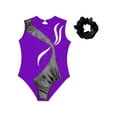 thumbnail image 3 of TTAO Gymnastics Leotards for Girls Practice Outfits Tumbling Ballet Dance Unitard Sleeveless Bodysuit Purple 8, 3 of 5