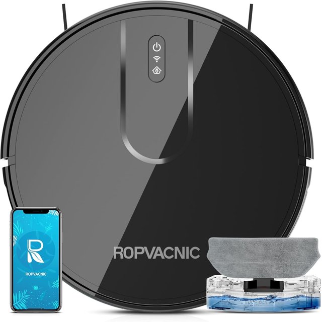 ROPVACNIC Robot Vacuum Cleaner and Mop Combined with Suction Power of 4000Pa, Custom Cleaning Settings, Robot Vacuum Cleaner, Self Charge, Advanced Obstacle Avoidance