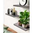 thumbnail image 2 of Floating Shelves, Wall Mounted Rustic Wood Shelves for Bathroom, Bedroom, Living Room, Kitchen,Small Hanging Shelf for Books/Storage/Room Decor with 22lbs Capacity (Grey, Set of 3, 16in), 2 of 7