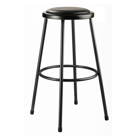 30" Heavy Duty Vinyl Padded Steel Stool - Black