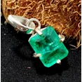 thumbnail image 6 of 925 Starling Silver 28.45 Ct Natural Green Pendant CERTIFIED Emerald Cut Stone, 6 of 6