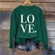 thumbnail image 2 of Penkiiy Camisetas Día de San Valentín Mujeres Amor Corazón Rojo Sudadera gráfica de manga larga Cuello Crew Valentines Tops XL Verde, 2 of 4