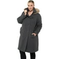 thumbnail image 6 of Alpine Swiss Womens Parka Trench Pea Coat Belt Jacket Faux Fur Hood Reg & Plus Sizes, 6 of 6