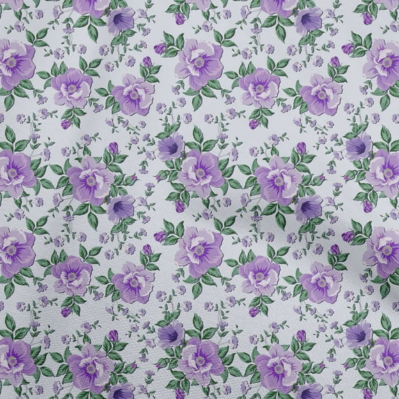 oneOone Georgette Viscose Purple Fabric Floral Dress Material Fabric Print Fabric By The Yard 42 Inch Wide