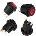 thumbnail image 3 of Botón de interruptor LED, 2 piezas de interruptor basculante de palanca redondo LED rojo, botón de enganche redondo E/S, interruptor automático para automóvil y barco, 12 V, 20 A, 3 pines, 3 of 5
