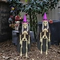 thumbnail image 6 of Coollooc Halloween Witch Skeleton Decor, 15.75 inch Full Body Posable Joints Hanging Skeletons for Halloween Decorations, Graveyard Props, Haunted House Accessories, Spooky Scene Party Favors(A), 6 of 9
