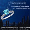 thumbnail image 2 of Gem Stone King 10K Two Tone Gold Swiss Blue Topaz and Lab Grown Diamond Engagement Ring for Women | 1.30 Cttw | Cushion Checkerboard 6MM | Gemstone November Birthstone | Size 9, 2 of 6