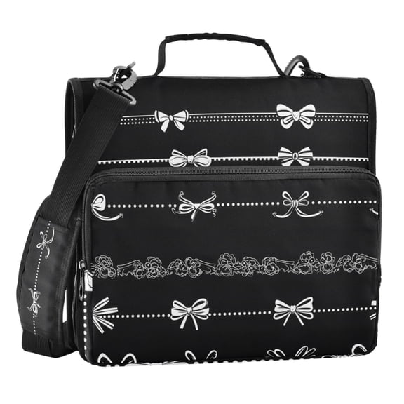 ALAZA Zipper Binder Romantic Bows 3 Ring Trapper Keeper File Folder Organizer Bag