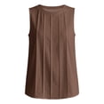 thumbnail image 3 of ZVNAH Camisole à devant Plissé pour Femme, Blouse Décontractée Sans Manches à Col Rond et Coupe Ample, P-2TG, 3 of 6