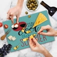 thumbnail image 3 of Stay Cool Cutting Board, Funny Stay Cool This Summer Text and Apple Sunglasses, Decorative Tempered Glass Cutting and Serving Board, in 3 Sizes, by Ambesonne, 3 of 4