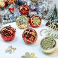 thumbnail image 3 of bolas navideñas - Juego de adornos navideños - Bolas navideñas pintadas en rojo y dorado, exquisitas bolas navideñas de 3,94 pulgadas para varias fiestas navideñas, 3 of 5