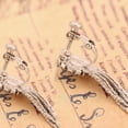 thumbnail image 2 of Long Tassel Rhinestone Clip on Earrings and Drop Pierced Earrings for Women Party Jewelry, 2 of 5