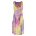 thumbnail image 6 of URMAGIC Women Plus Size Tie Dye Straight Dress Scoop Neck Pleat Summer Dress, 6 of 7