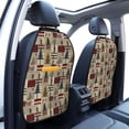 thumbnail image 3 of Pofeuu Rustic Plaid Forest Lodge Print 2 Pack PU Leather Kick Mat Back Seat Protector, Universal Car Seat Back Organizer, Waterproof Backseat Protector For Most Car, 3 of 8
