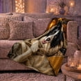 thumbnail image 6 of Border Collie Portrait Brown Knit Wrap, Cozy Pet Portrait Pattern, Warm Flannel Blanket for Living Room and Bedroom, Dog Lovers Pet Adoption Gift, Pet Lover Home Decor, 6 of 9