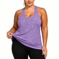 thumbnail image 4 of BUIGTTKLOP Women's Plus Size Athletic Tank Tops Cross Backless Racerback Workout Yoga Running Sleevelss Shirts, 4 of 8