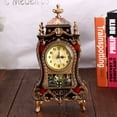 thumbnail image 4 of Redempat Antique Table Clock Easy To Read Durable Construction Timeless Multiple Functions Retro Table Clock Brown Red, 4 of 6