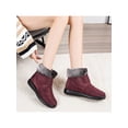 thumbnail image 4 of MAWCLOS Women Snow Boots Plush Lined Warm Booties Faux Fur Non-Slip Winter Boot Slip On Work Ankle Bootie Red 10, 4 of 7