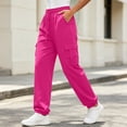 thumbnail image 2 of DYTTDG Women's Drawstring Elastic Waist Cargo Jogger Pants, Solid Color Loose Fit Casual Sweatpants with Side Cargo Pockets, 2 of 8