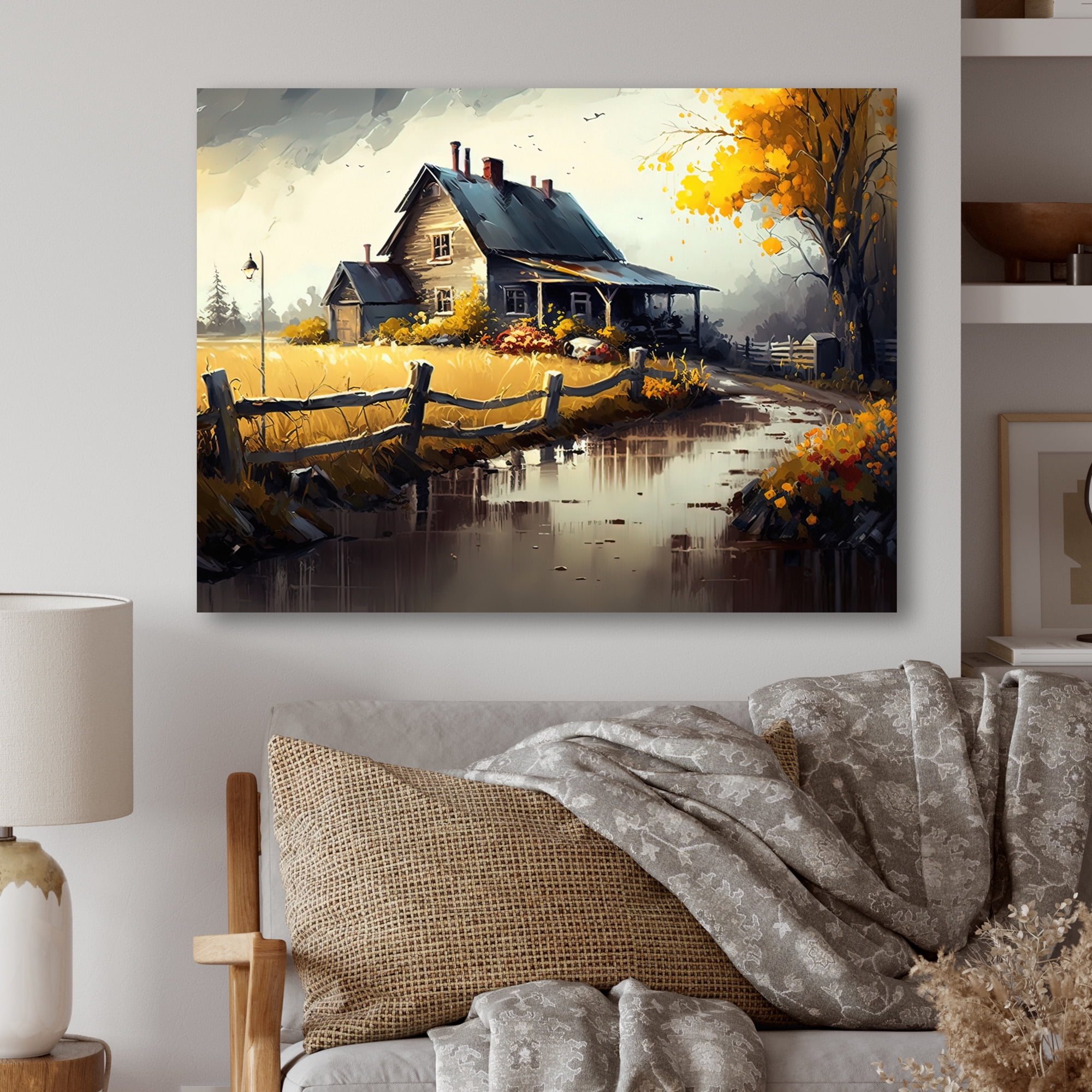 Designart Welcome To The Cottage House III Canvas Wall Art