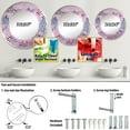 thumbnail image 4 of Designart "Whimsical Pink Waters on the World Map I" World Map Spiral Round Wall Mirror - Map Oval Printed Decorative Mirror - Multiple Color Options, 4 of 5