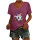 thumbnail image 1 of Camisetas de Cuello Redondo Impreso Gradiente de las Mujeres, Manga Corta Casual Top para el Uso Diario, 1 of 5