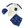 thumbnail image 3 of LRen Boys' Swimwear Toddler Cartoon Print Two Piece 3t Swimsuit Boys Summer Beach Casual Fashion Loose Beach Swimwear Sets, 3 of 5