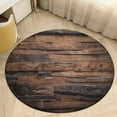 thumbnail image 2 of Wood Wall Round Area Rugs for Bedroom Living Room, 5FT Soft Comfy Indoor Circle Carpets, Carpet Home Decor Floor Mat, 2 of 6