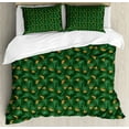 thumbnail image 1 of Jungle Queen Size Duvet Cover Set, Tropical Birds of Paradise Flowers among Lush Greenery Island Rainforest, Decorative 3 Piece Bedding Set with 2 Pillow Shams, Green and Multicolor, by Ambesonne, 1 of 3